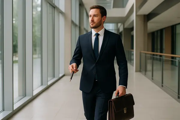 a lawyer walking in a hall with a briefcase from Dallas Lemon Law Attorney in Dallas, TX - department of consumer affairs